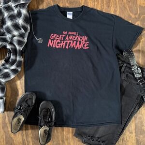 Rob Zombie Great American Nightmare T Shirt XL Black Horror Metal Tee